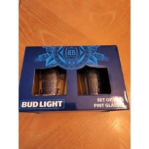 Bud light set of 2 pint glasses